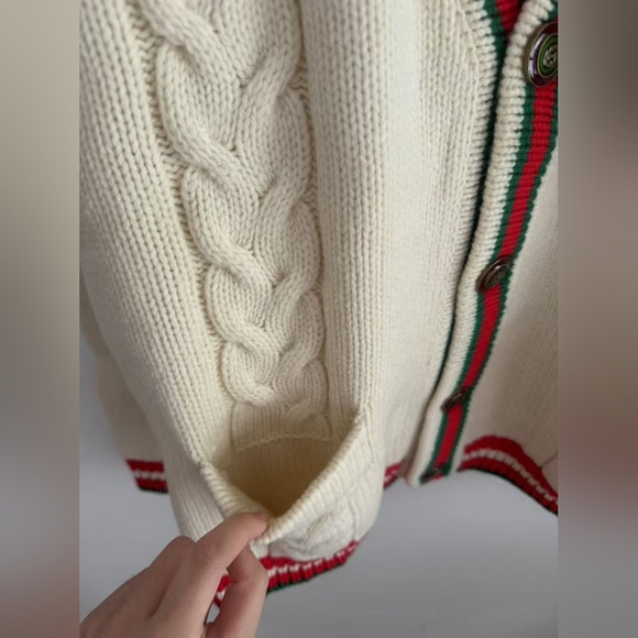 Gucci cable knit wool cardigan - Picture 8 of 9